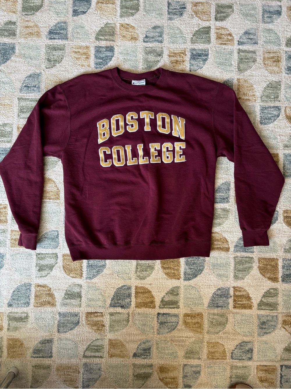 Champion Boston College Maroon Crewneck with Gold Lettering Collegiate